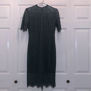 Zalalus Women’s Elegant High Neck Short Sleeves Lace Cocktail Party Dress 💚✨